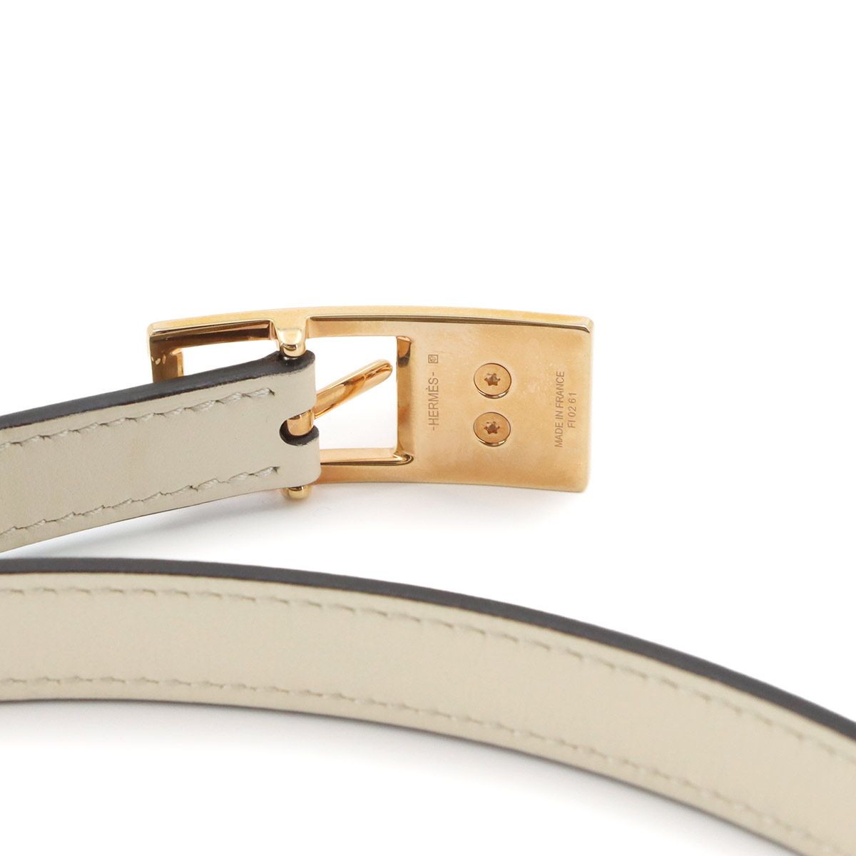 Hermes Lucky 15 Belt Reversible Epsom Etoupe Nata Gold — view 6
