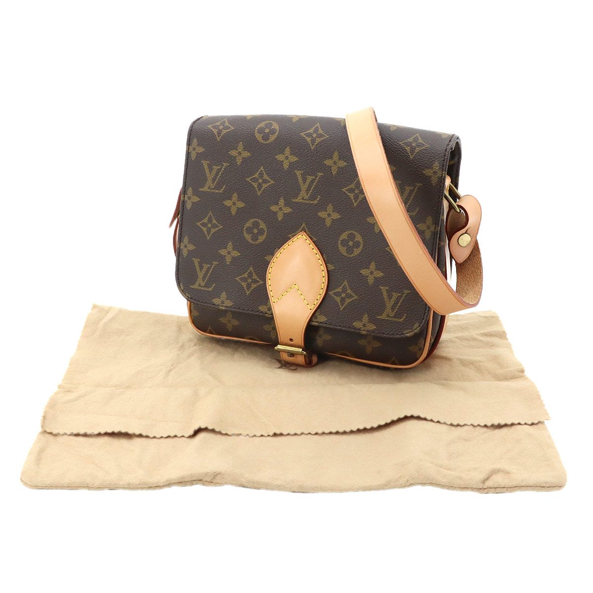 Louis Vuitton Monogram Cartouchiere MM Shoulder Bag Brown — view 2