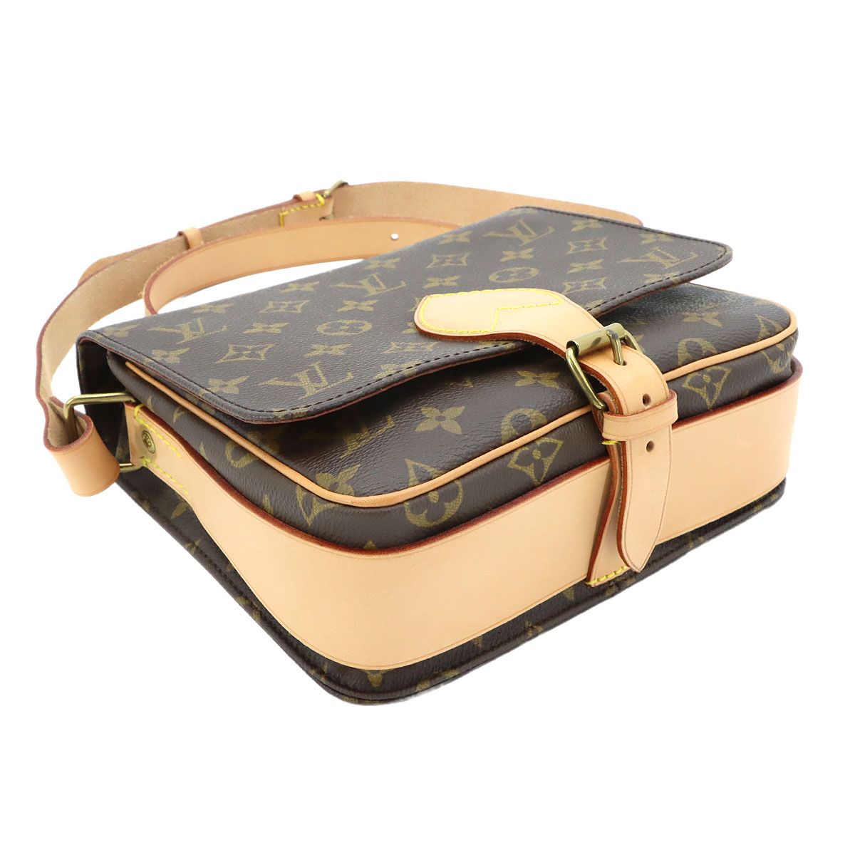 Louis Vuitton Monogram Cartouchiere MM Shoulder Bag Brown — view 5