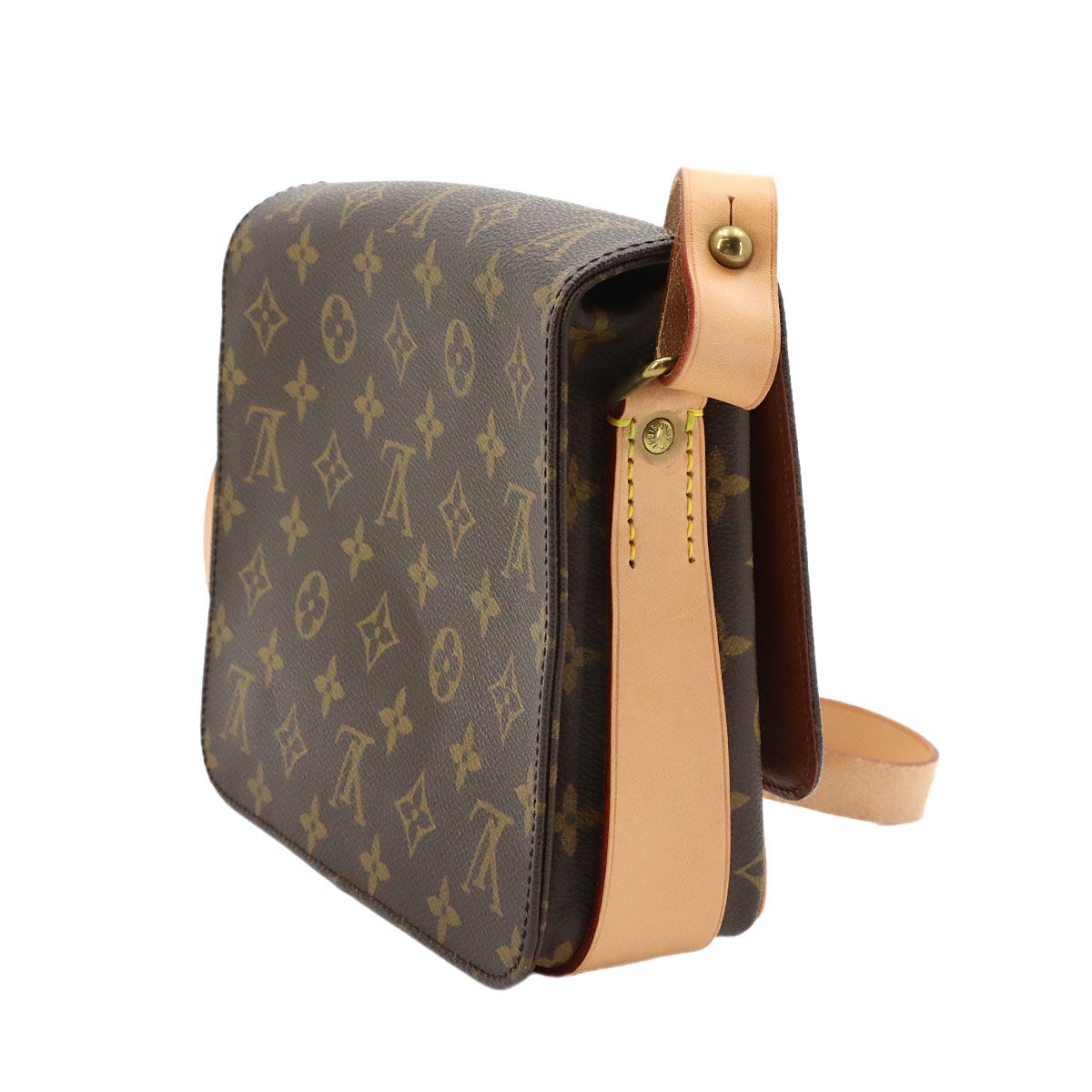 Louis Vuitton Monogram Cartouchiere MM Shoulder Bag Brown — view 4