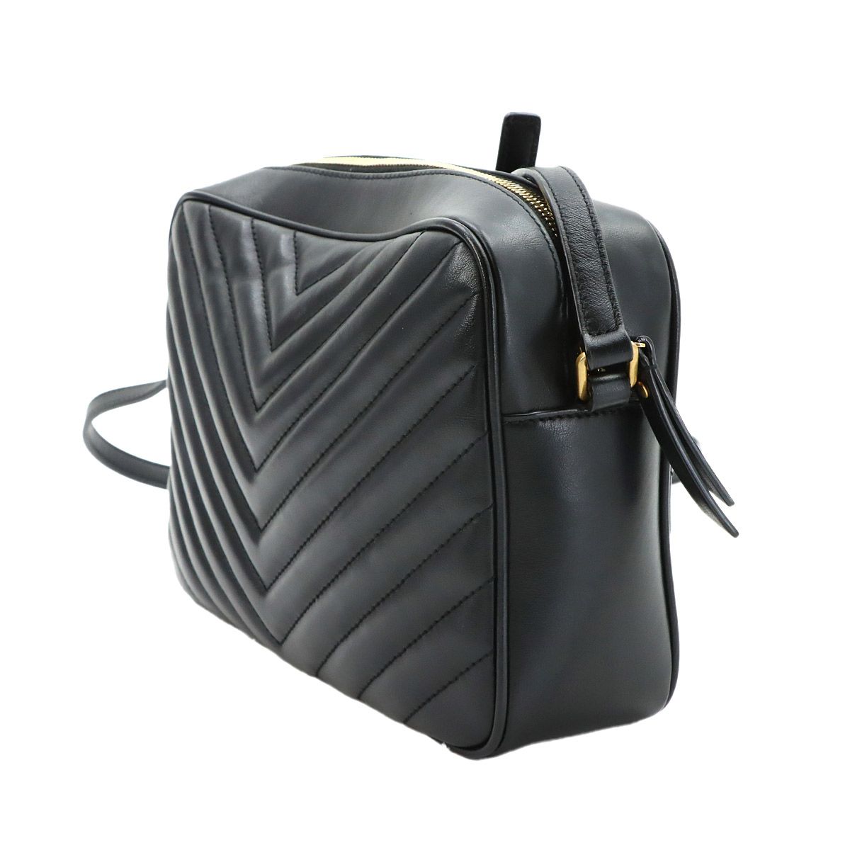 Saint Laurent Camera Bag Leather Black Gold — view 3