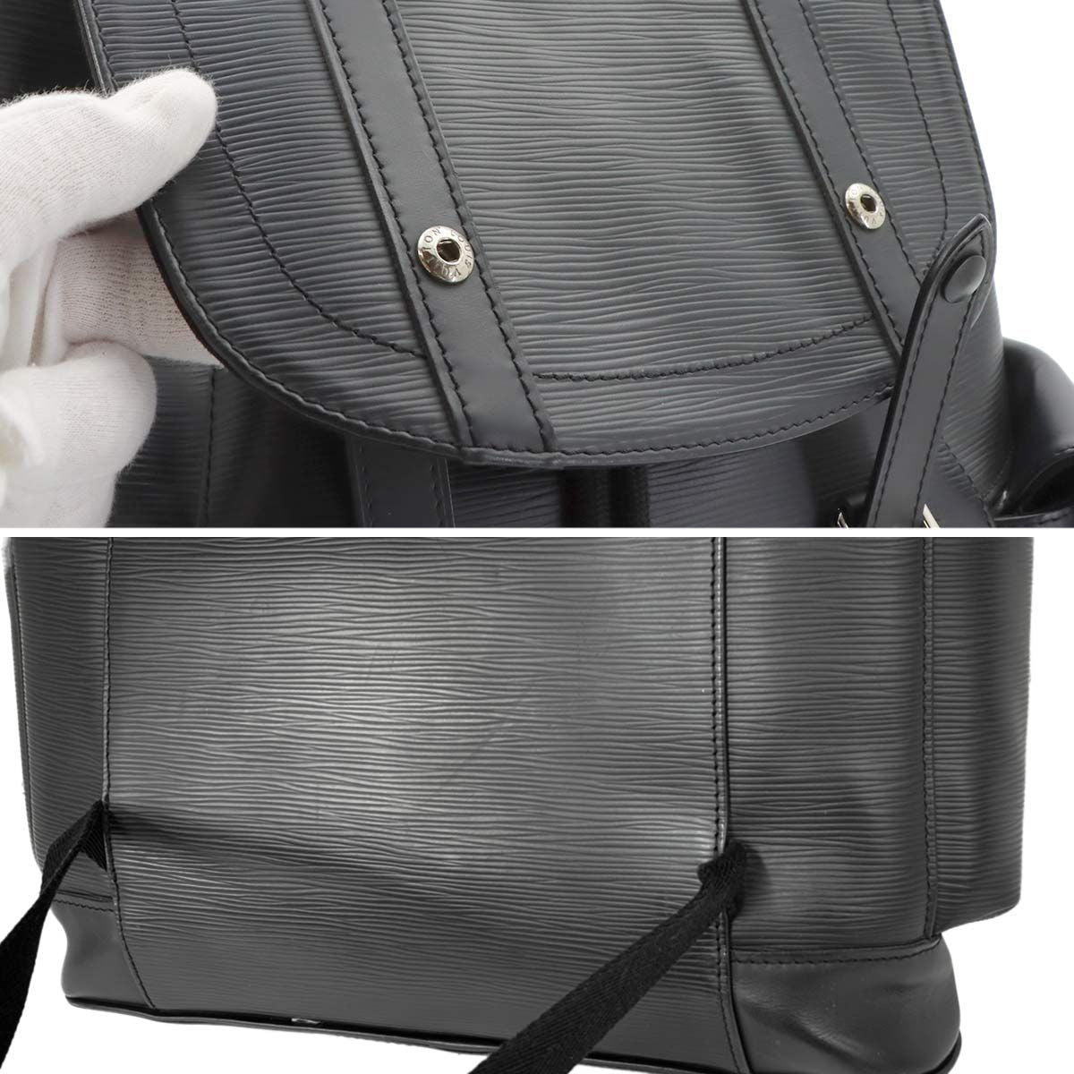 Louis Vuitton Epi Christopher PM Backpack Leather Noir — view 9