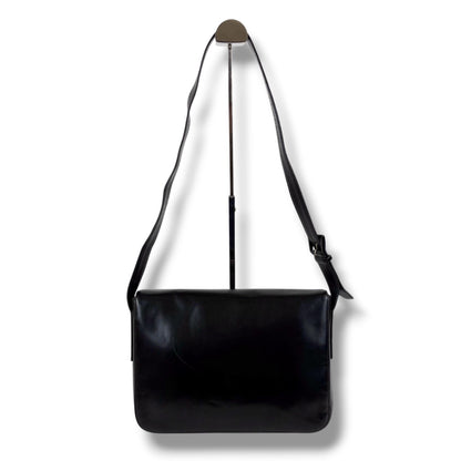 Prada Mirror Calf Leather Shoulder Bag Black — view 4
