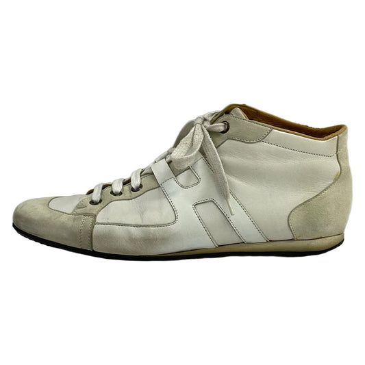 Hermes Sneakers 40.5 Quick White Light Gray Leather