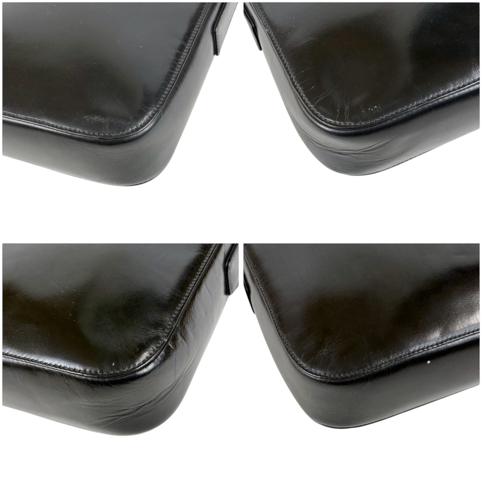 Prada Mirror Calf Leather Shoulder Bag Black — view 7