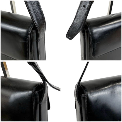 Prada Mirror Calf Leather Shoulder Bag Black — view 6