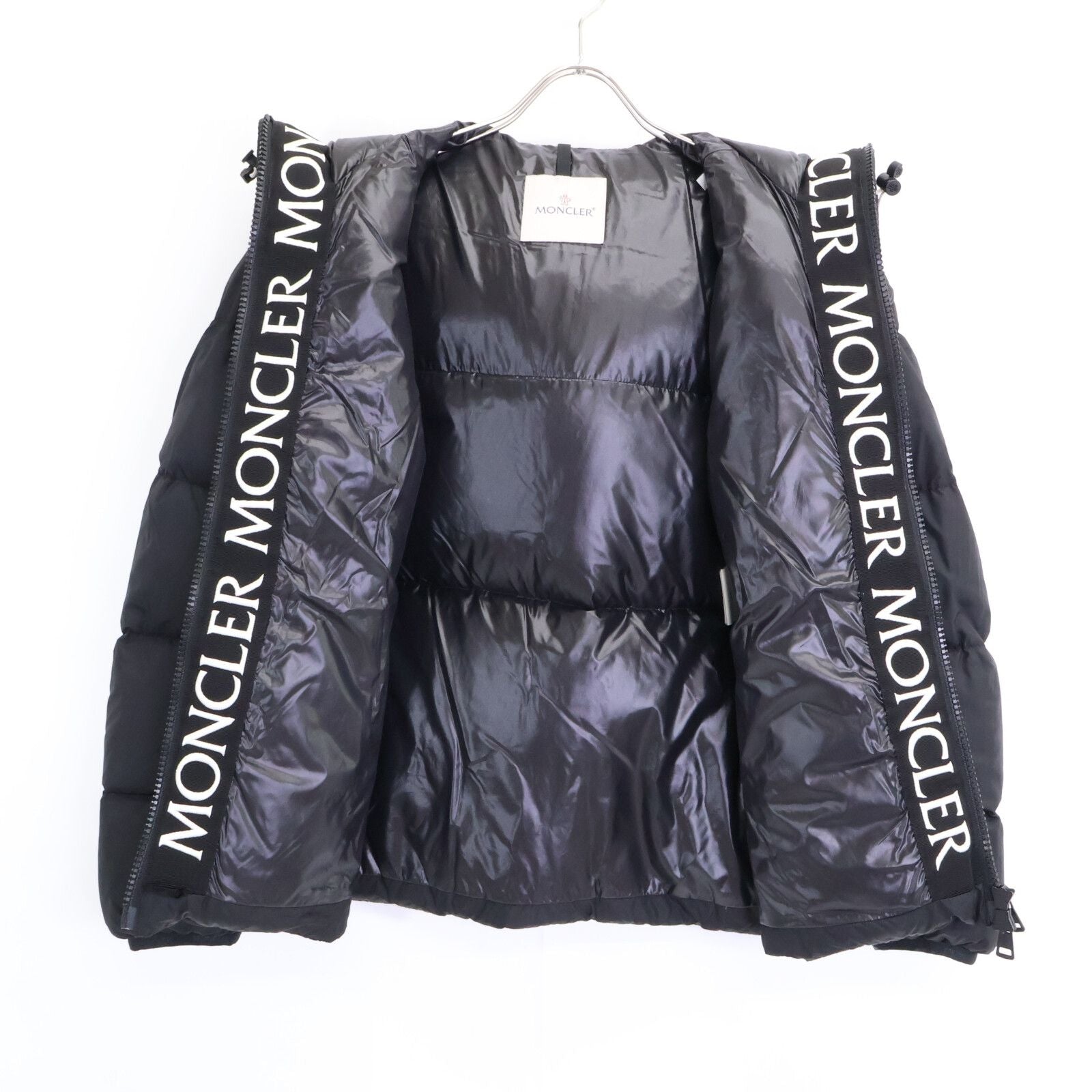Moncler Montcla Inside Logo Embroidered Grosgrain Tape Hoodie Down — view 4