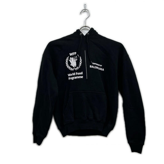 Balenciaga Black Wfp Logo Hoodie Sweatshirt