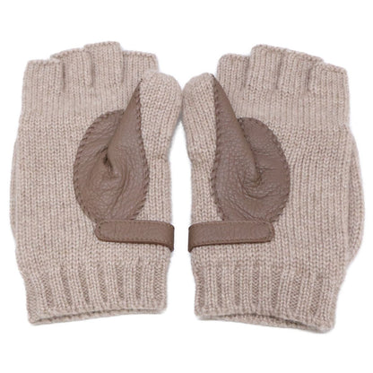 Hermes Lionel Cashmere Knit Deerskin Mittens Sweater Gloves — view 5