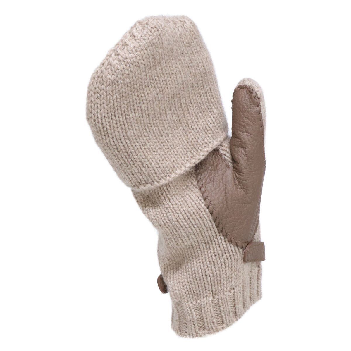 Hermes Lionel Cashmere Knit Deerskin Mittens Sweater Gloves — view 6