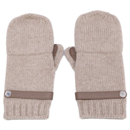 Hermes Lionel Cashmere Knit Deerskin Mittens Sweater Gloves — view 2