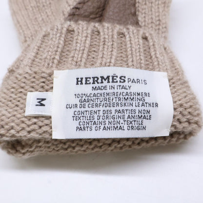 Hermes Lionel Cashmere Knit Deerskin Mittens Sweater Gloves — view 8