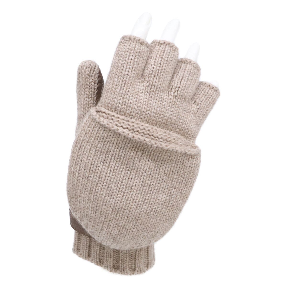 Hermes Lionel Cashmere Knit Deerskin Mittens Sweater Gloves — view 7