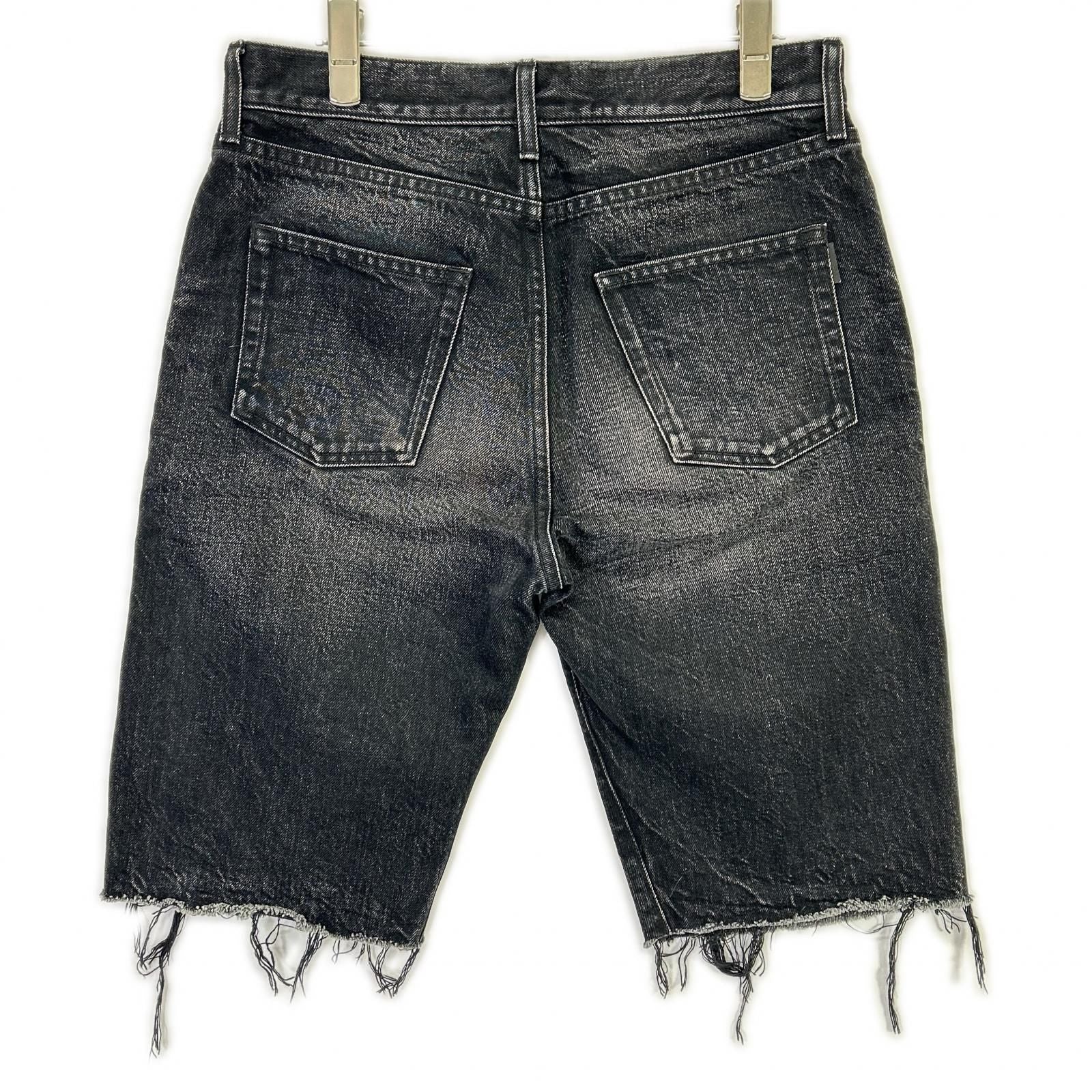 Saint Laurent Paris Black Washed Half Denim Pants 30 — view 2