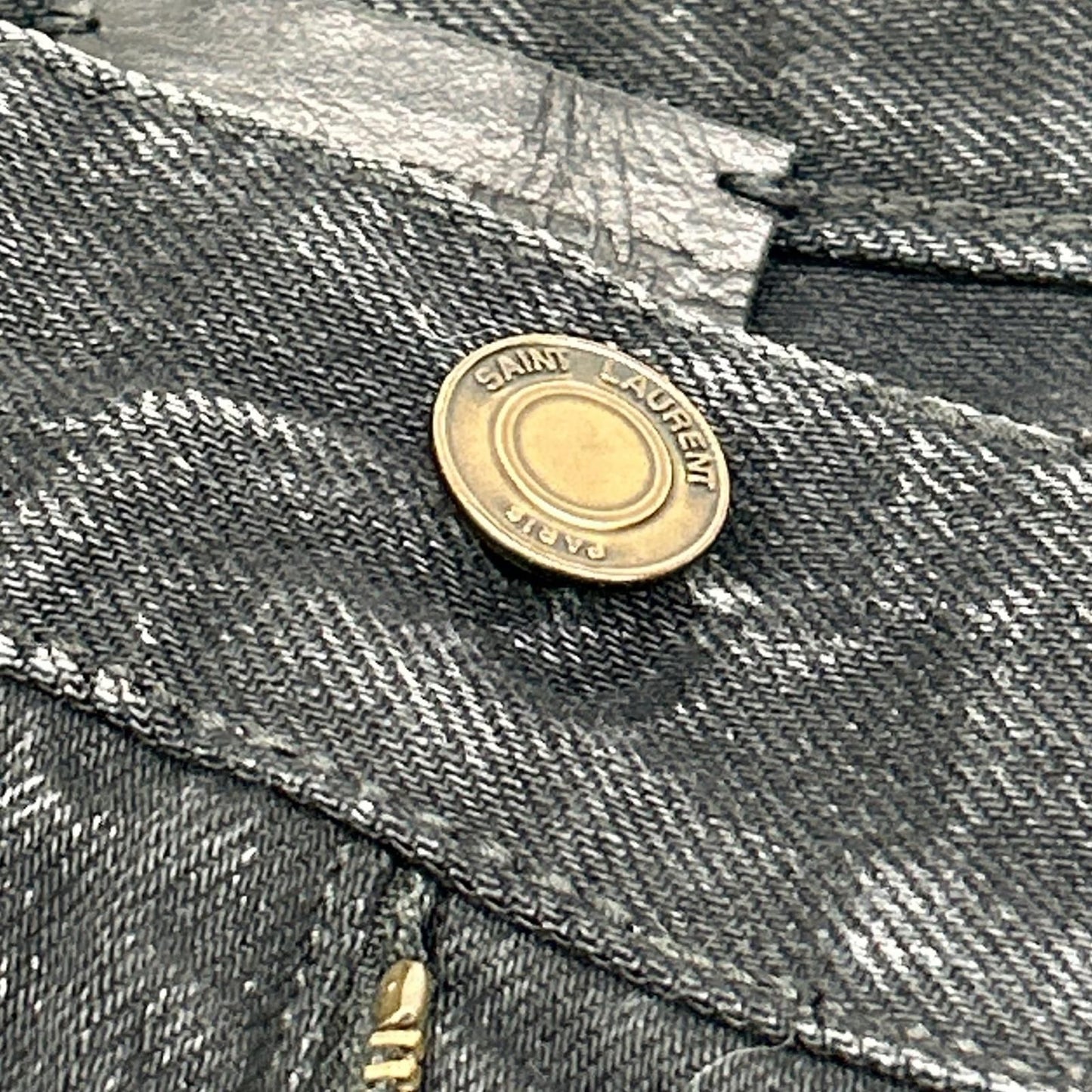 Saint Laurent Paris Black Washed Half Denim Pants 30 — view 7