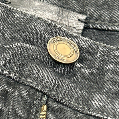 Saint Laurent Paris Black Washed Half Denim Pants 30 — view 7