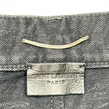 Saint Laurent Paris Black Washed Half Denim Pants 30 — view 3
