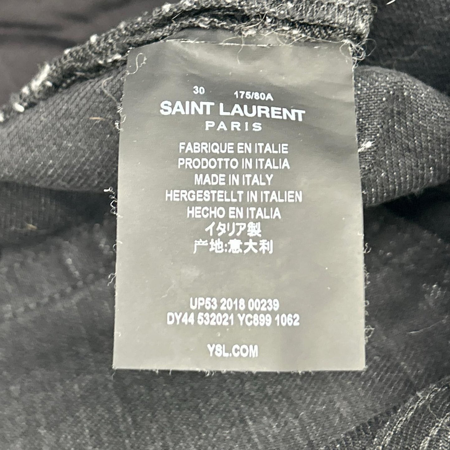 Saint Laurent Paris Black Washed Half Denim Pants 30 — view 4