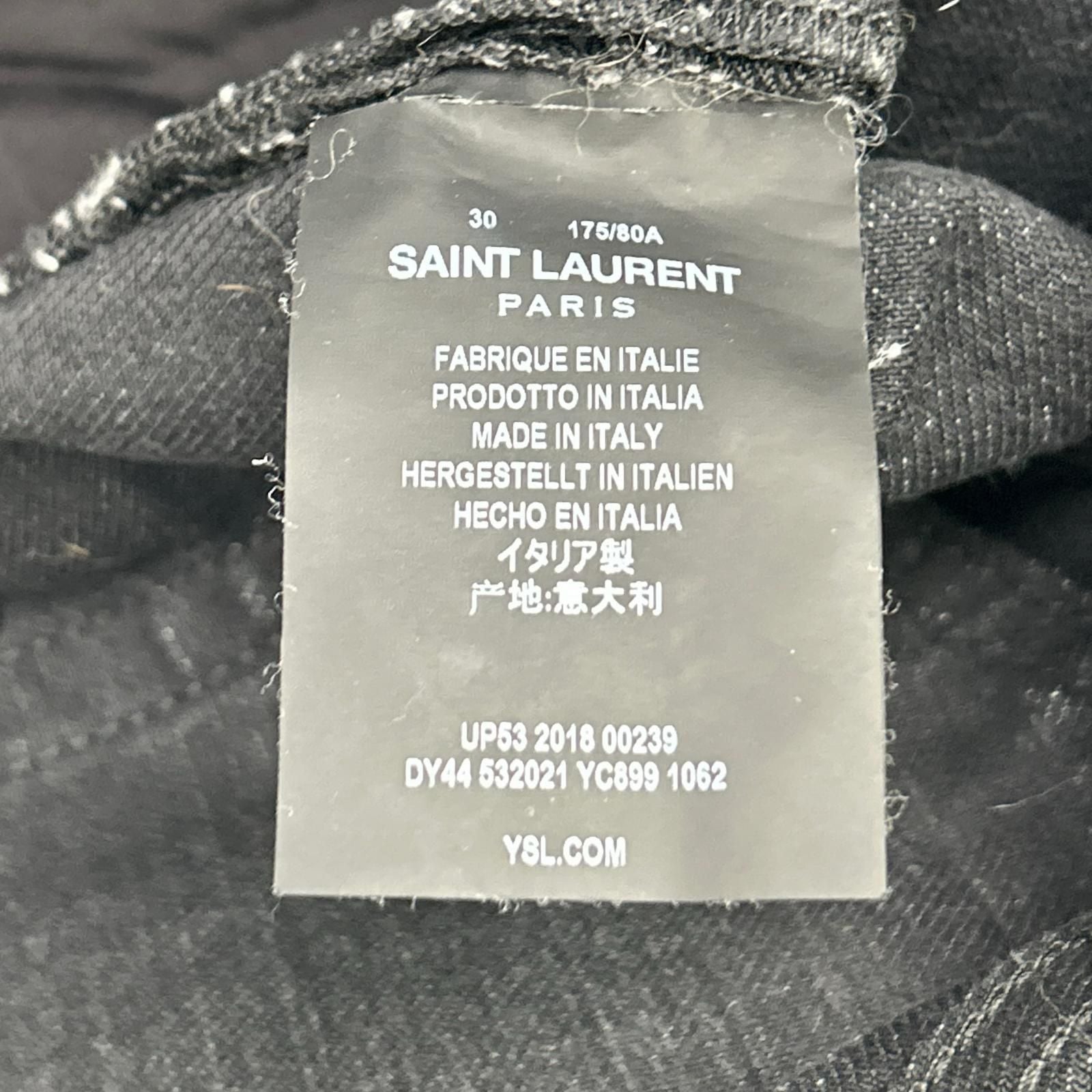 Saint Laurent Paris Black Washed Half Denim Pants 30 — view 4