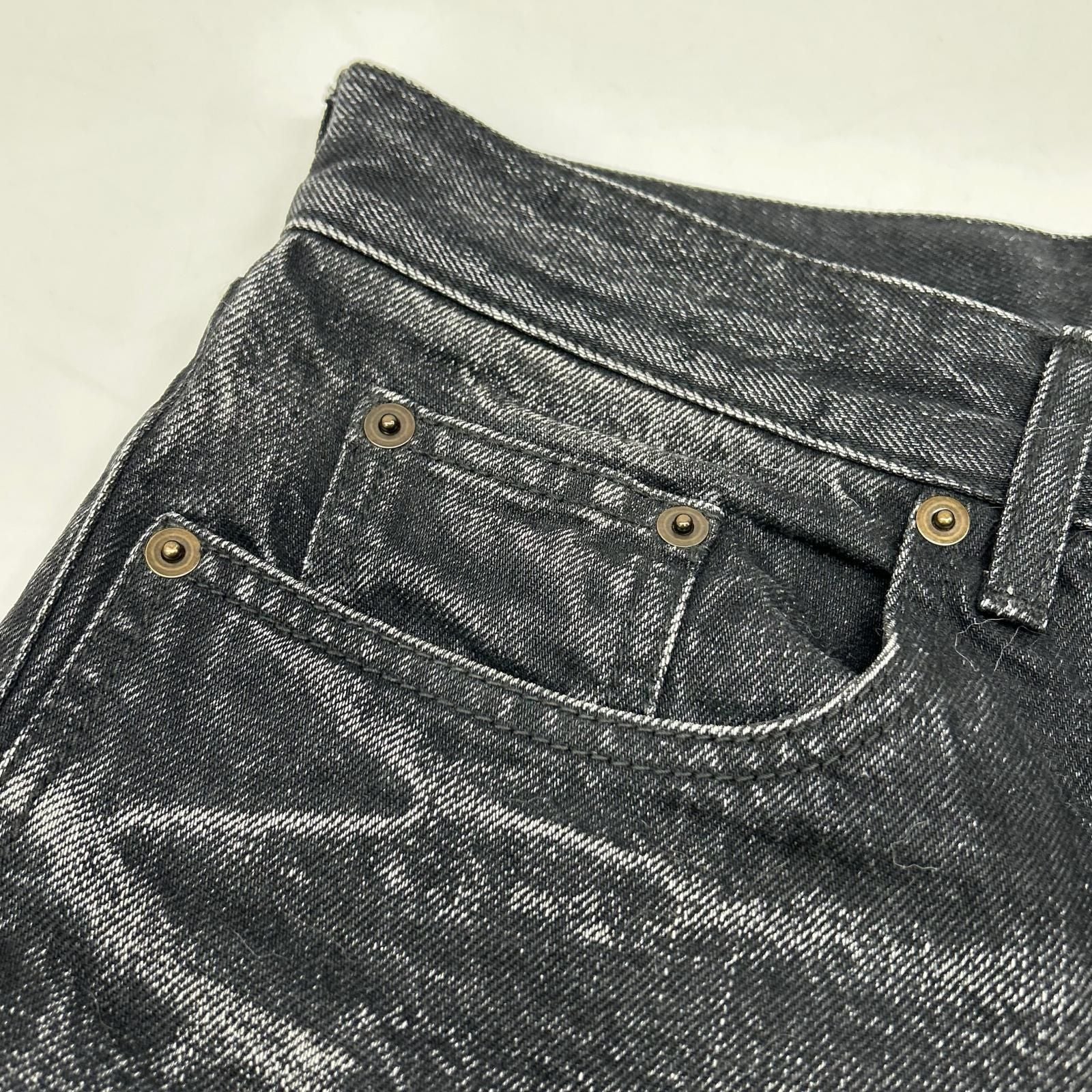 Saint Laurent Paris Black Washed Half Denim Pants 30 — view 8