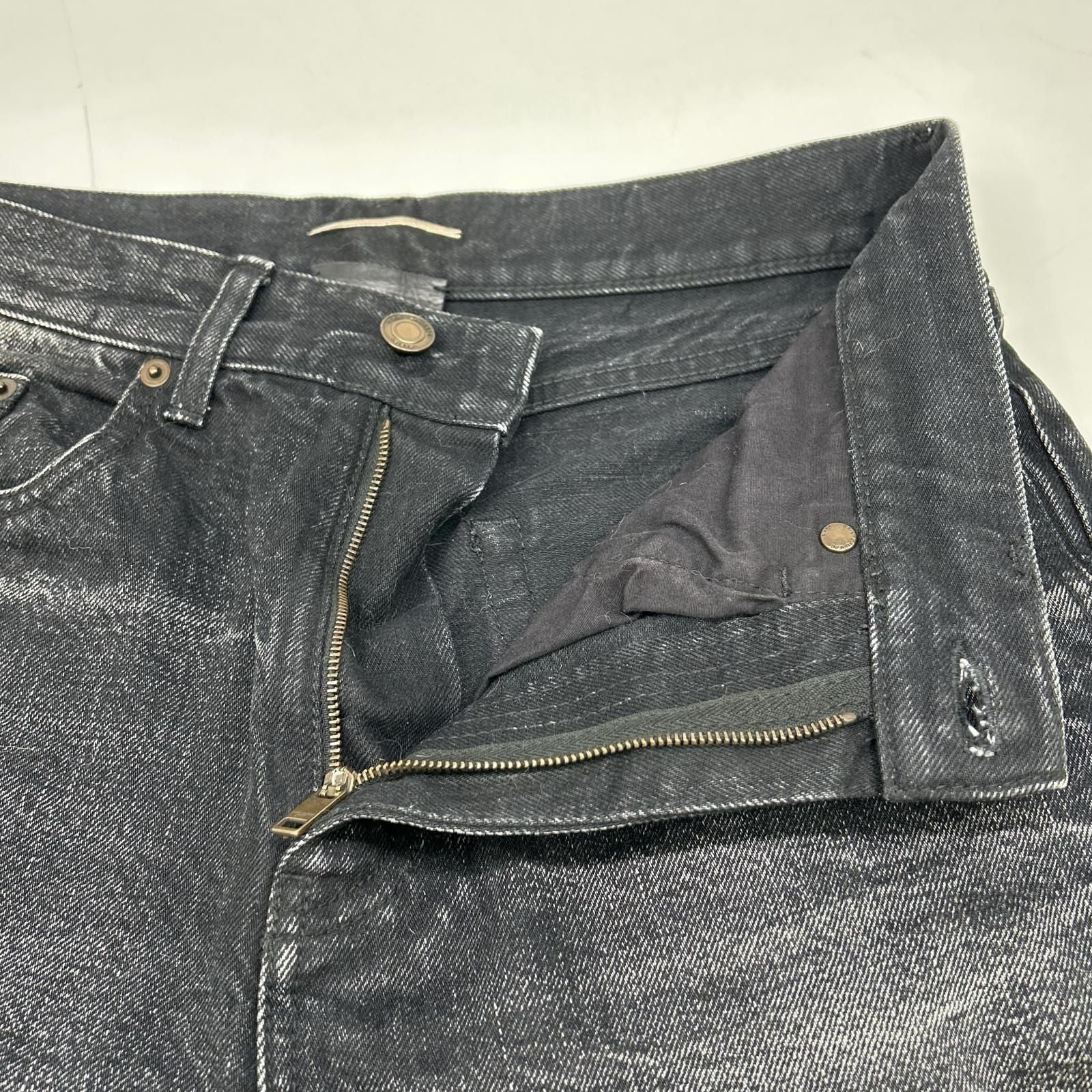 Saint Laurent Paris Black Washed Half Denim Pants 30 — view 6