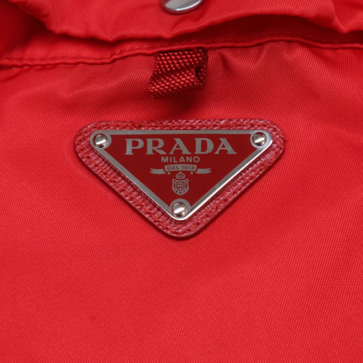 Prada Hooded Re-Nylon Triangle Logo Dog Gray Coat — view 4