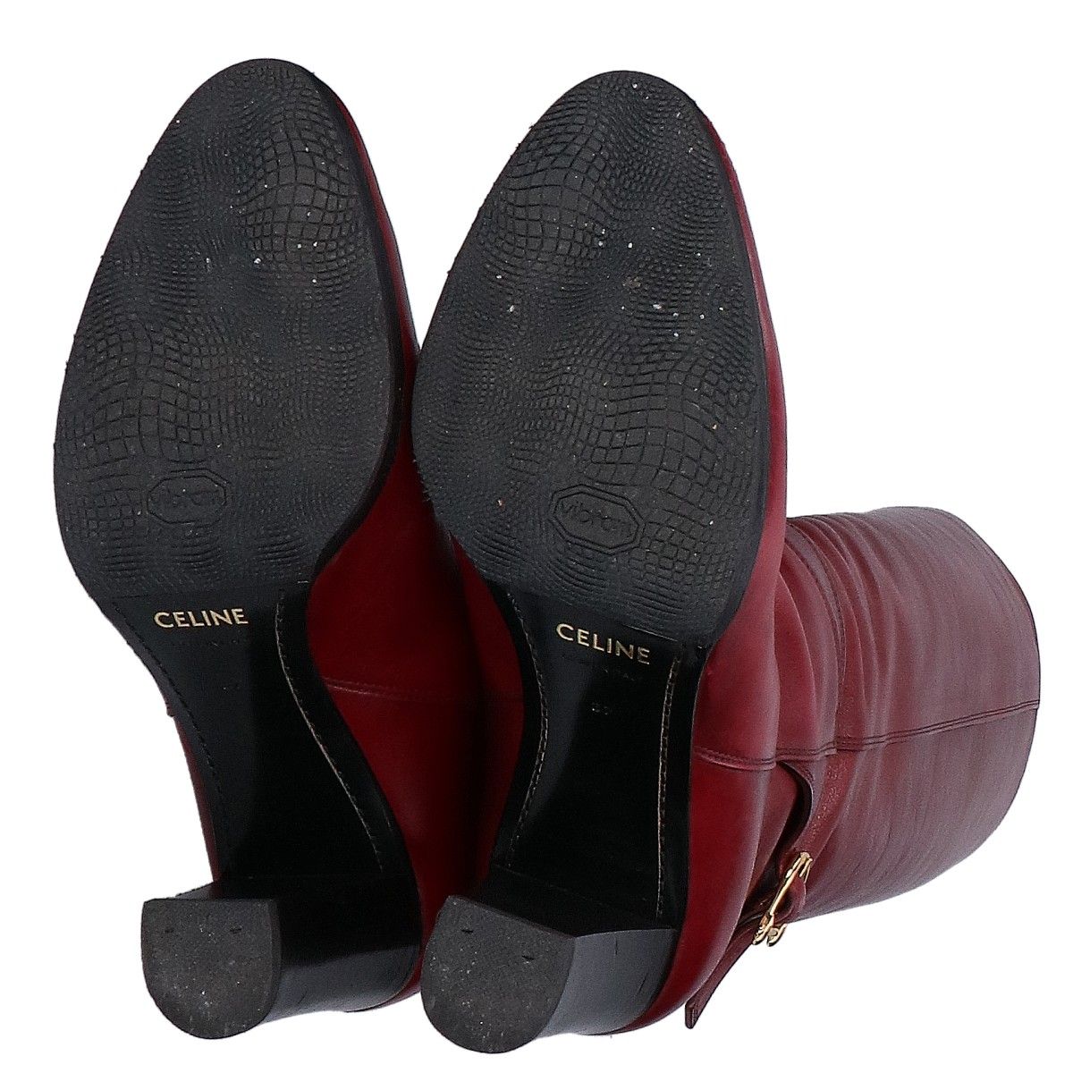 Celine Leather Belt Strap Claude Boots Heels Long — view 6