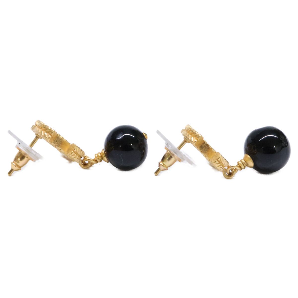 Chanel CC Logo Ball Earring — view 3