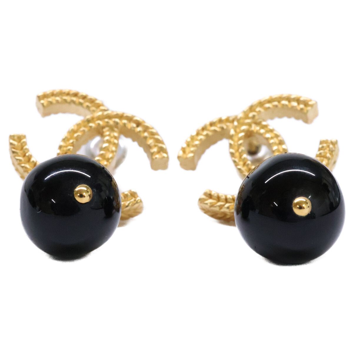 Chanel CC Logo Ball Earring — view 2