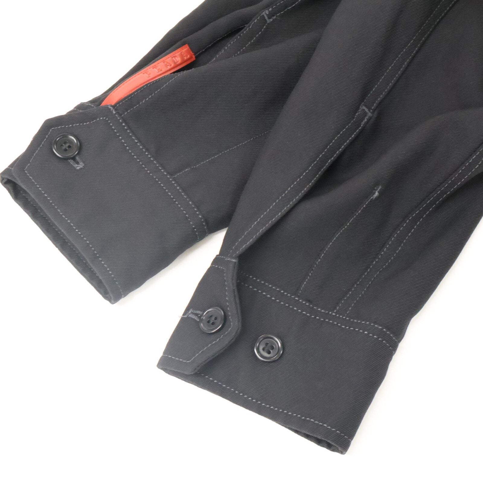 Prada Sport Black Virgin Wool 100 Work Shirt Jacket — view 7