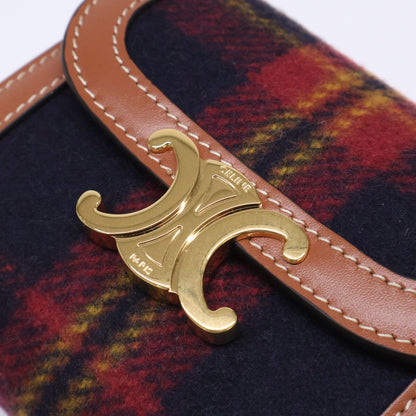 Celine Made Small Flap Wallet Tartan Check Calfskin Triomphe — view 7