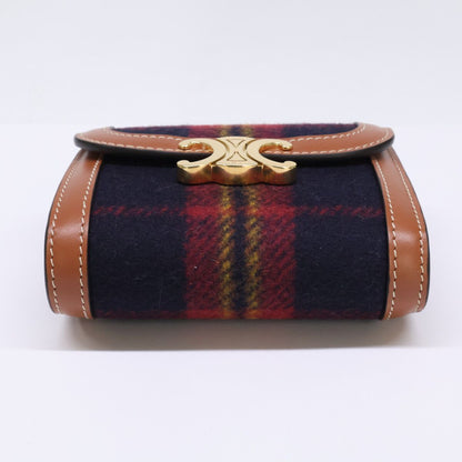 Celine Made Small Flap Wallet Tartan Check Calfskin Triomphe — view 5