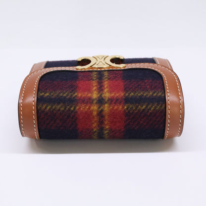 Celine Made Small Flap Wallet Tartan Check Calfskin Triomphe — view 3