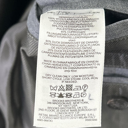Loro Piana Brooks Brothers Brazza Gray Fabric Wool Down Jacket XL — view 6