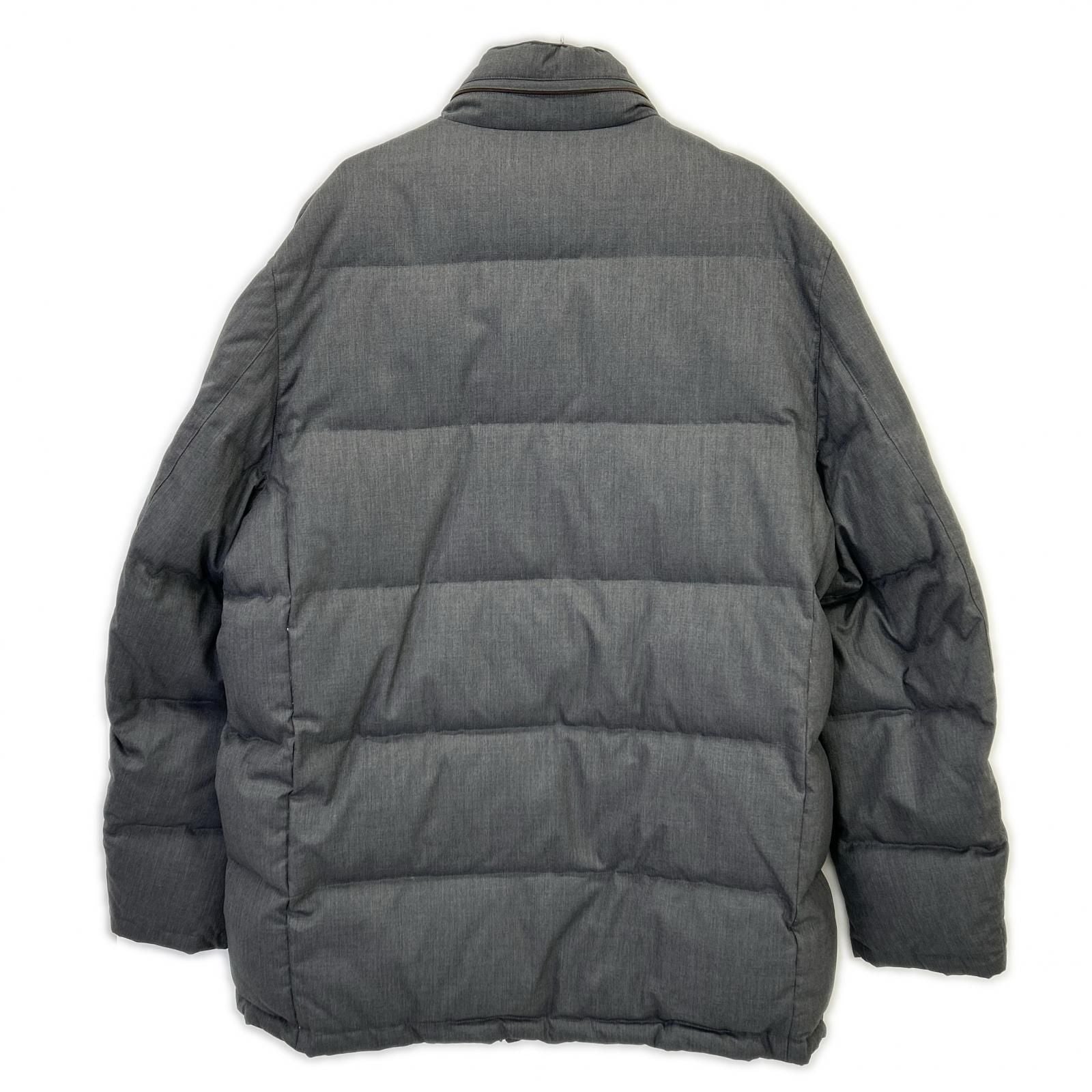 Loro Piana Brooks Brothers Brazza Gray Fabric Wool Down Jacket XL — view 2
