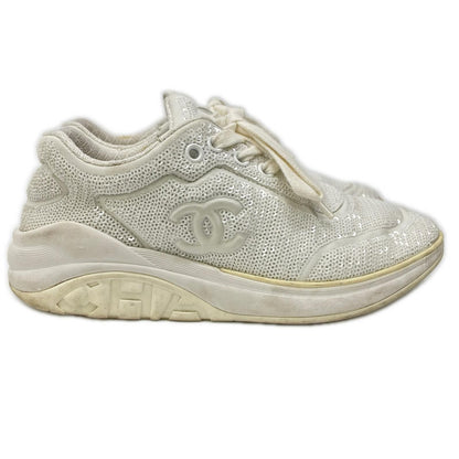 Chanel CC Logo Sequin Sneakers — view 3