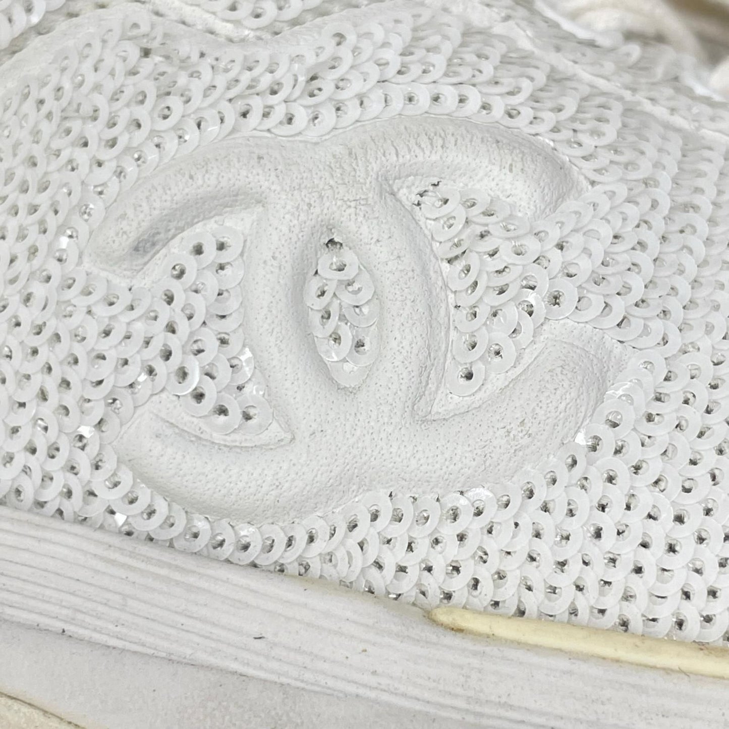 Chanel CC Logo Sequin Sneakers — view 9