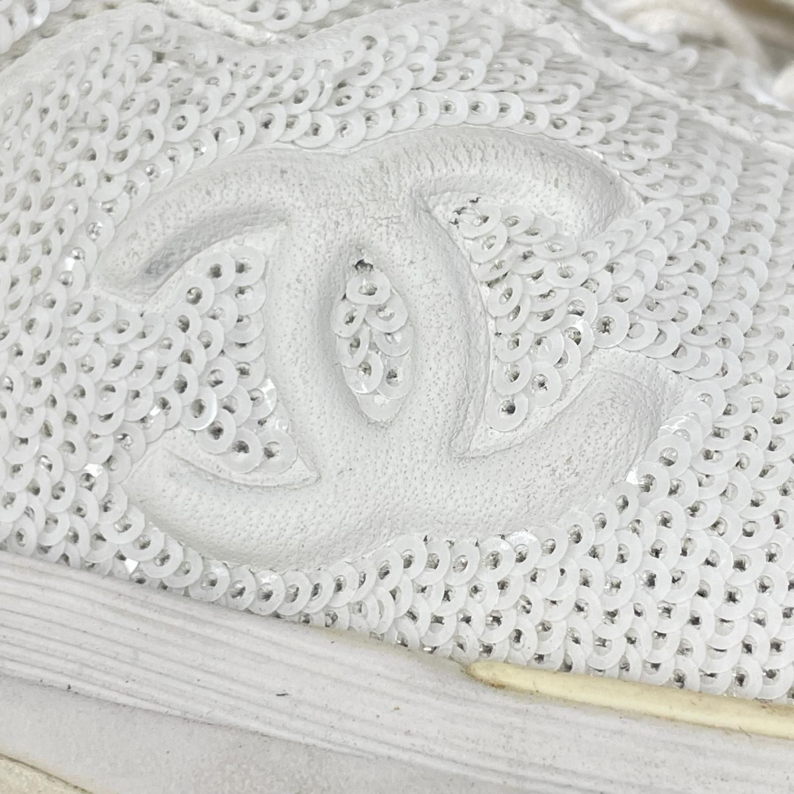 Chanel CC Logo Sequin Sneakers — view 9
