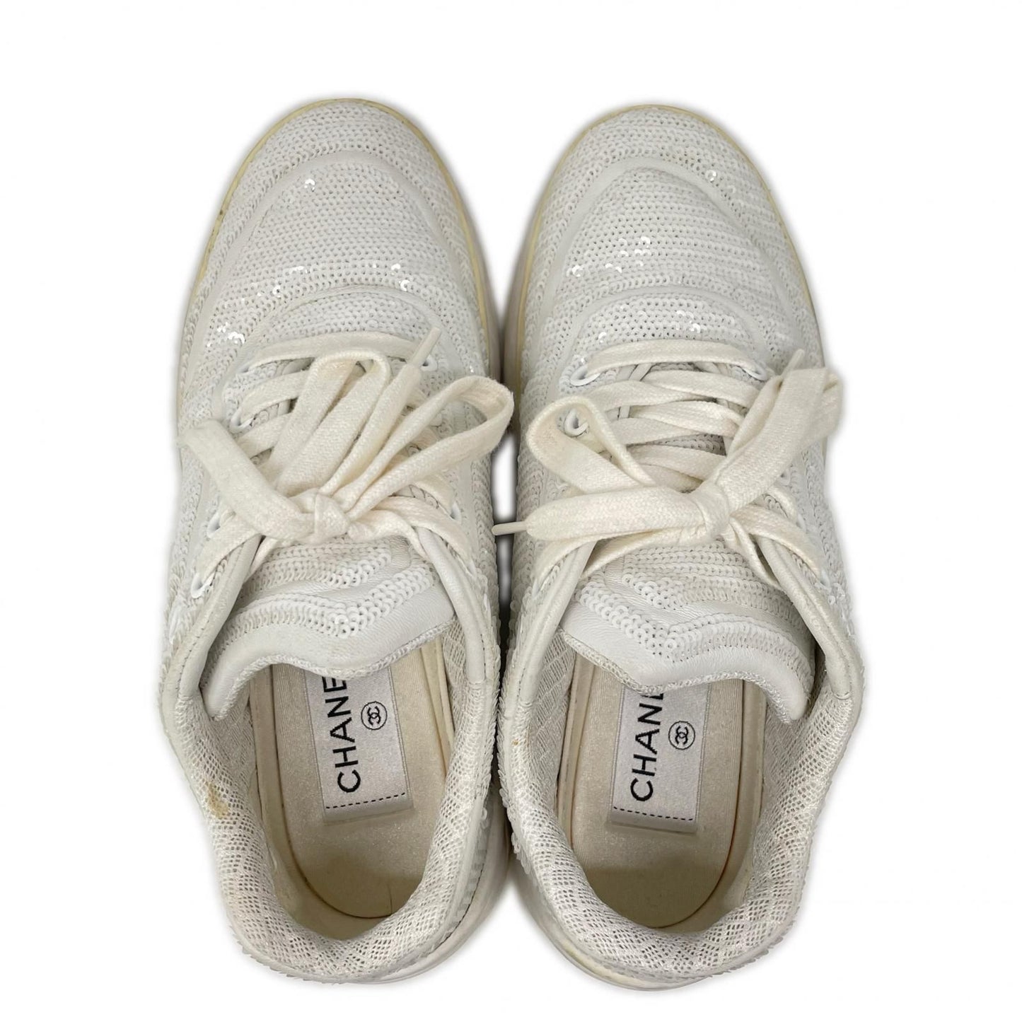 Chanel CC Logo Sequin Sneakers — view 5