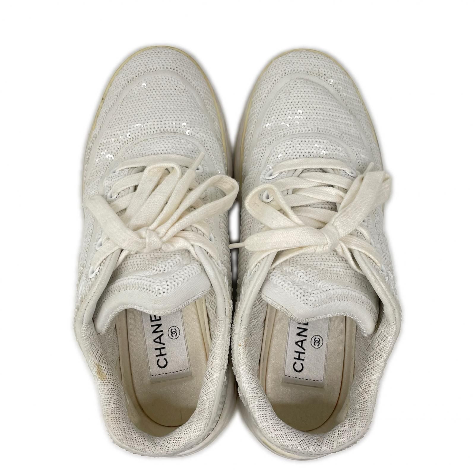 Chanel CC Logo Sequin Sneakers — view 5