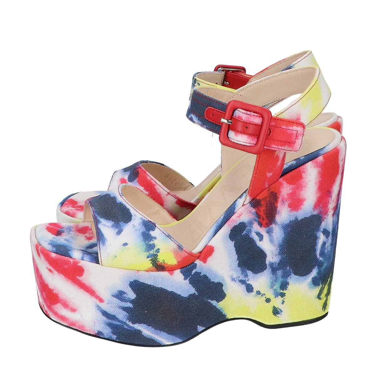 Loewe Tie Dye Canvas Wedge Sandals — view 2
