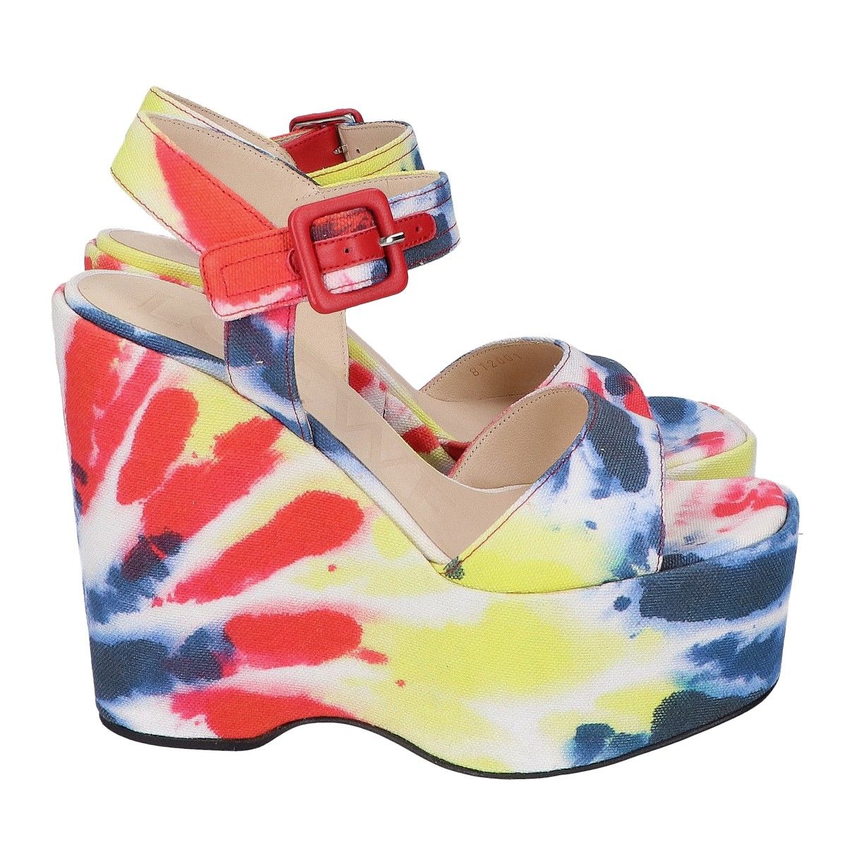 Loewe Tie Dye Canvas Wedge Sandals — view 4