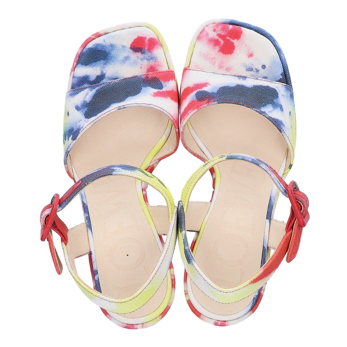 Loewe Tie Dye Canvas Wedge Sandals — view 5