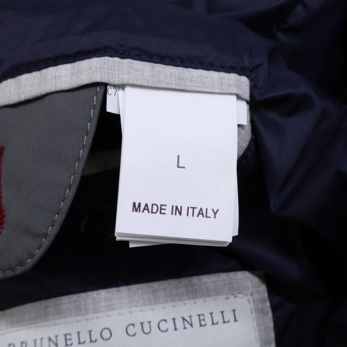 Brunello Cucinelli Wool Cashmere Knit Contrast Hooded Down Jacket — view 7