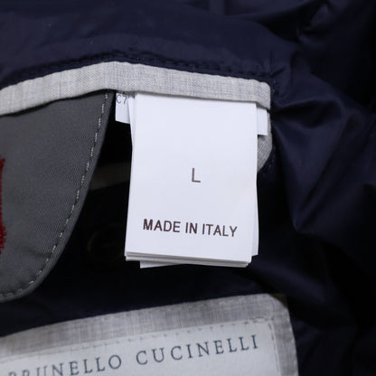 Brunello Cucinelli Wool Cashmere Knit Contrast Hooded Down Jacket — view 7