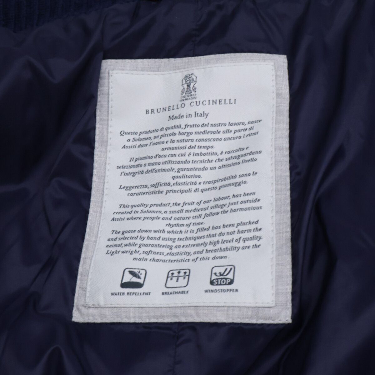 Brunello Cucinelli Wool Cashmere Knit Contrast Hooded Down Jacket — view 6