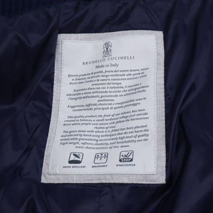 Brunello Cucinelli Wool Cashmere Knit Contrast Hooded Down Jacket — view 6