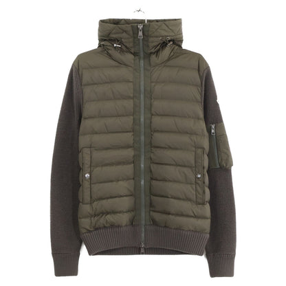 Moncler Cardigan Down Jacket Knit Contrast Hoodie