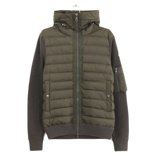 Moncler Cardigan Down Jacket Knit Contrast Hoodie