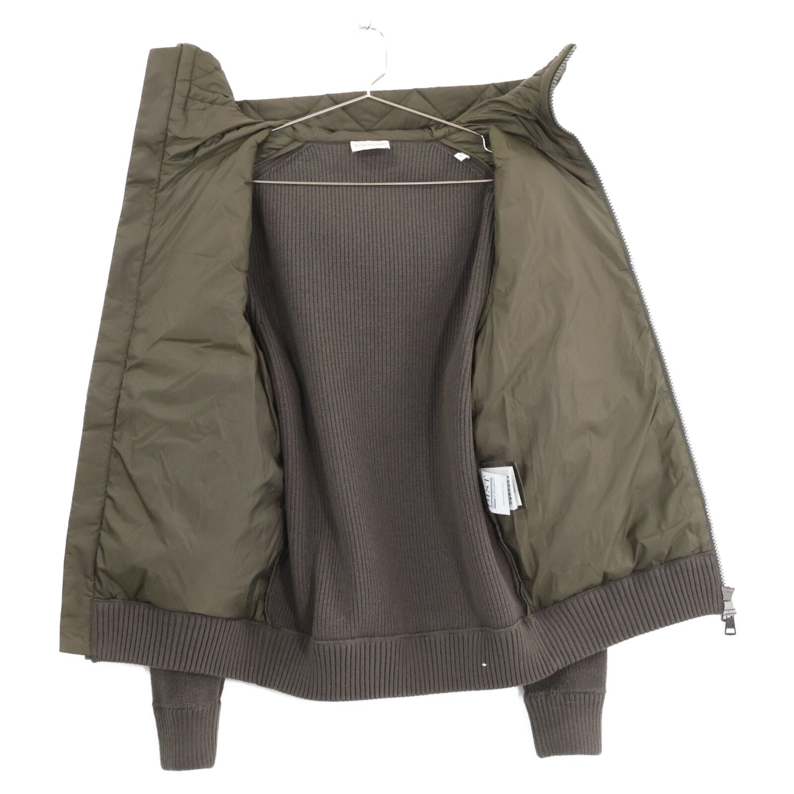 Moncler Cardigan Down Jacket Knit Contrast Hoodie — view 3